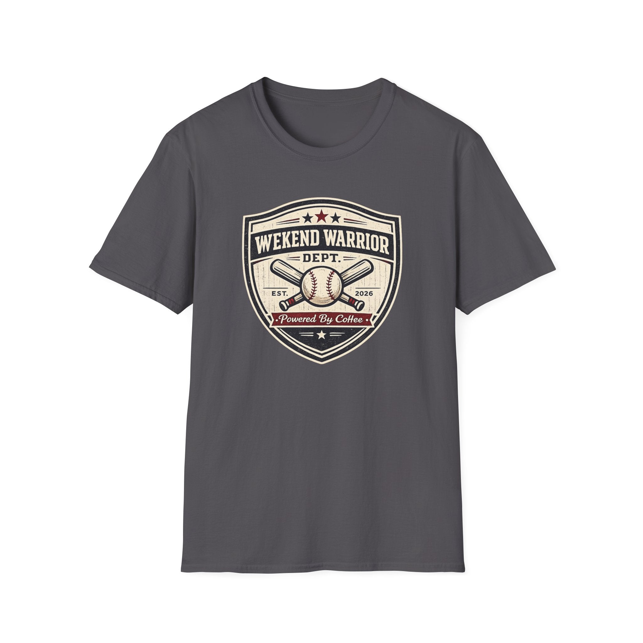 Baseball Weekend Warrior Powered by Coffee Shield  T-shirt