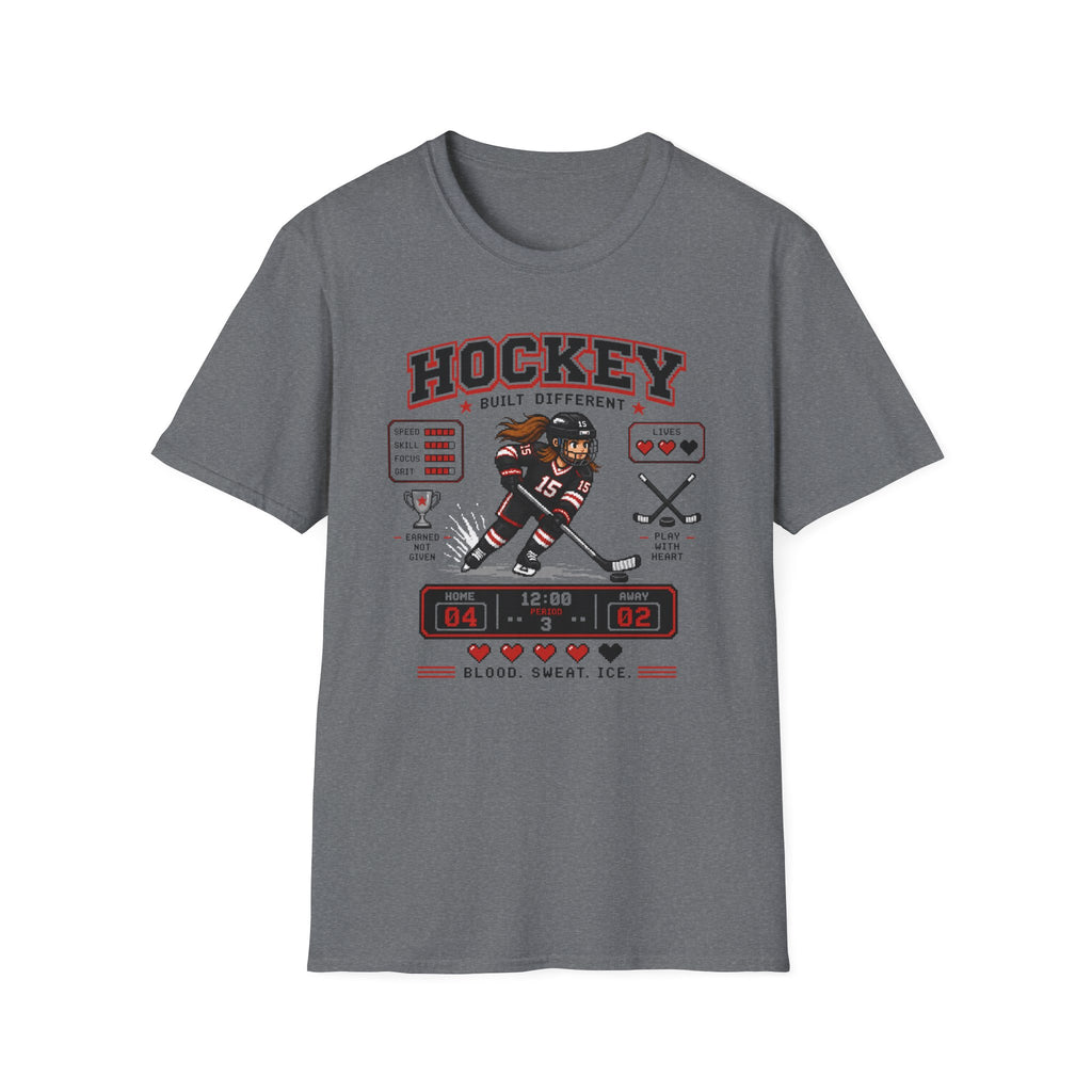 8-bit Girl Hockey Player T-Shirt